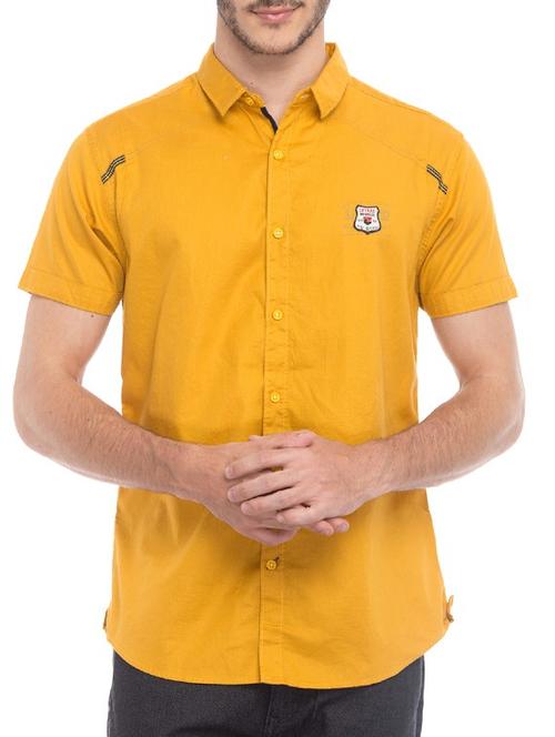 orange cotton casual shirt - 11855203 - Very Small Image - 1
