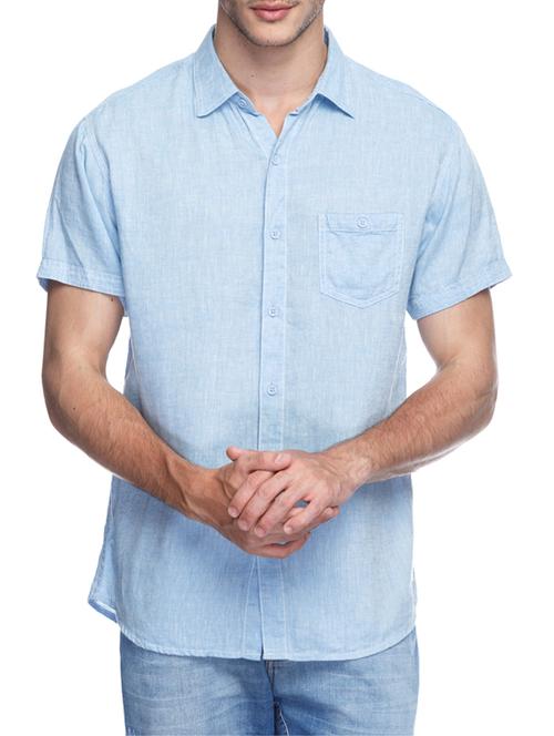 light blue cotton casual shirt - 11855205 - Very Small Image - 1