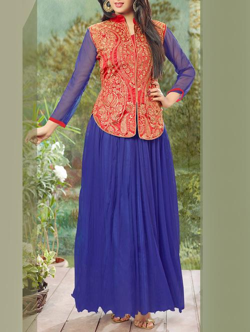 blue net unstitched suit - 11856759 - Very Small Image - 1