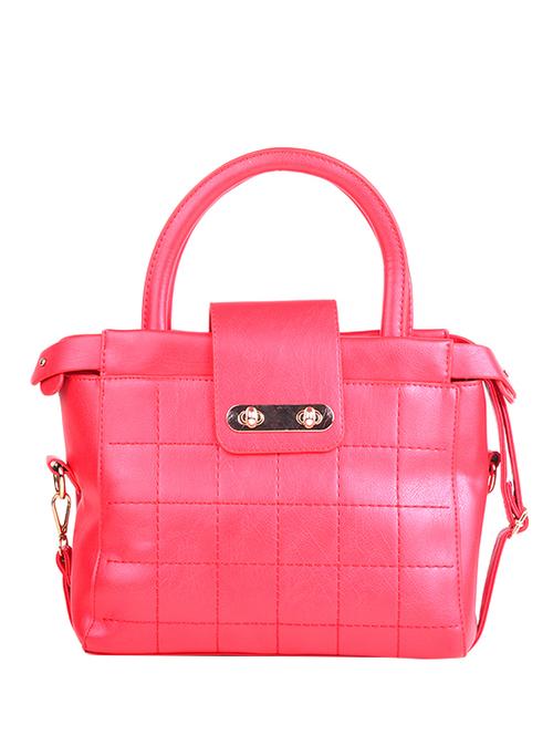 solid pink leatherette handbag - 11856891 - Very Small Image - 1