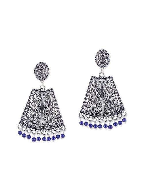 silver metal dangler earrings - 11857481 - Very Small Image - 1