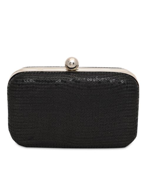 black polyester sequined box clutch - 1185979 - Very Small Image - 1