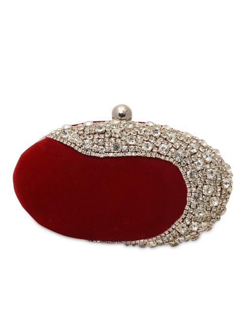 red embellished velvet box clutch - 1185983 - Very Small Image - 1