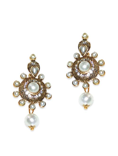 gold metal drop earring - 11860461 - Very Small Image - 1