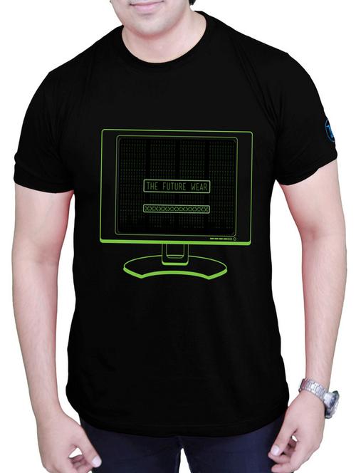 black cotton printed t-shirt - 11865101 - Very Small Image - 1