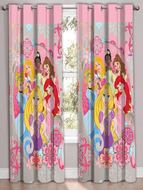 pink printed polyester curtains - 11865139 - Very Small Image - 1