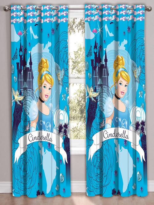 blue printed polyester curtains - 11865140 - Very Small Image - 1