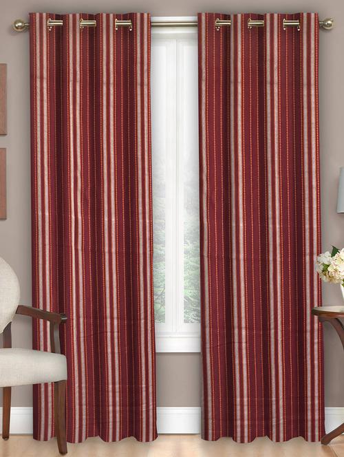 athom trendz splendor cotton door curtains- set of 2 pcs - 11865143 - Very Small Image - 1