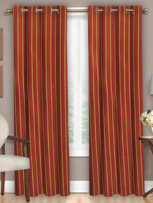 athom trendz splendor cotton door curtains- set of 2 pcs - 11865145 - Very Small Image - 1