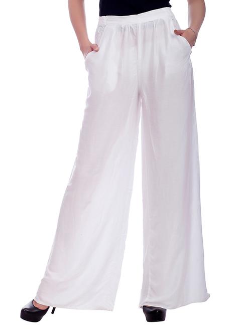 white rayon palazzo - 11865436 - Very Small Image - 1
