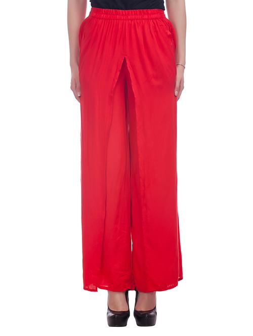 red rayon palazzo - 11865440 - Very Small Image - 1