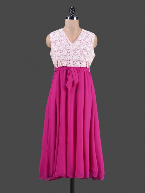 sleeveless v neck lace top flared tunic - 1186837 - Very Small Image - 1