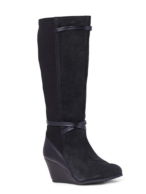 black suede knee length boots - 11868761 - Very Small Image - 1