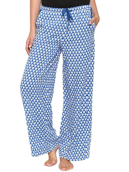 blue printed rayon pajama - 11875038 - Very Small Image - 1