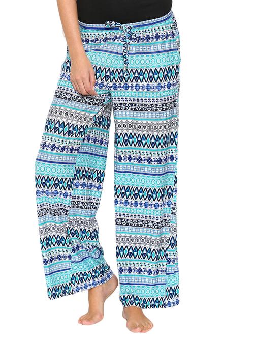 blue printed rayon pajama - 11875039 - Very Small Image - 1