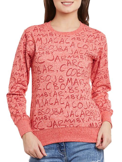 orange printed fleece sweatshirt - 11875151 - Very Small Image - 1