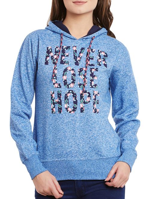 blue printed fleece sweatshirt - 11875155 - Very Small Image - 1