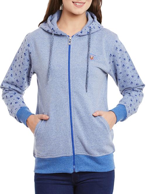 blue printed fleece sweatshirt - 11875157 - Very Small Image - 1