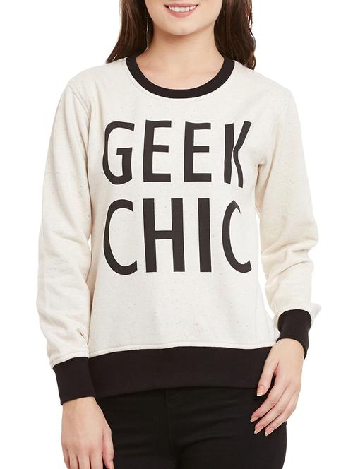 beige printed fleece sweatshirt - 11875159 - Very Small Image - 1