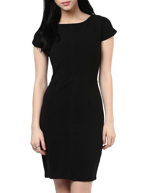 black polyester bodycon dress - 11899316 - Very Small Image - 1