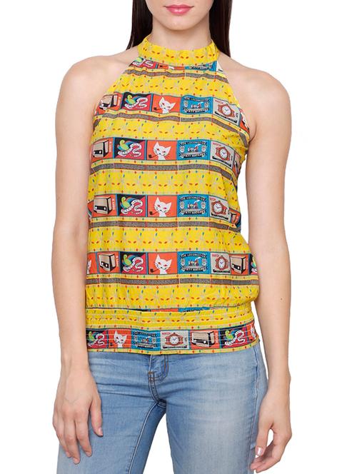 yellow cotton blouson top - 11900190 - Very Small Image - 1