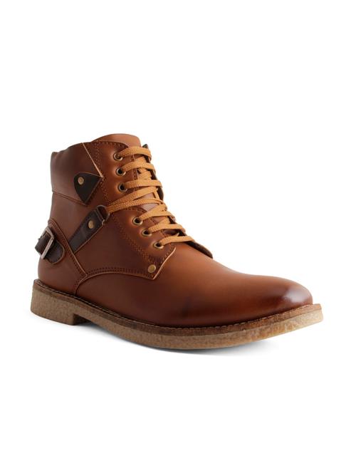 brown synthetic lace up boots - 11900806 - Very Small Image - 1