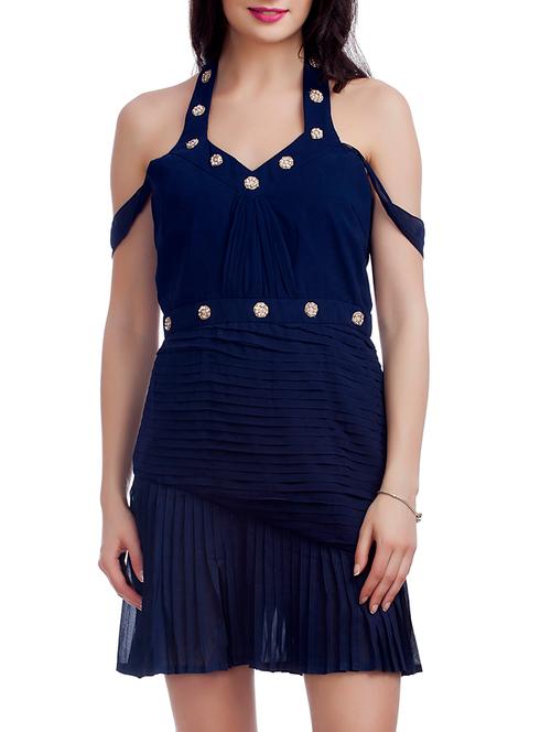 dark blue a-line dress - 11901557 - Very Small Image - 1