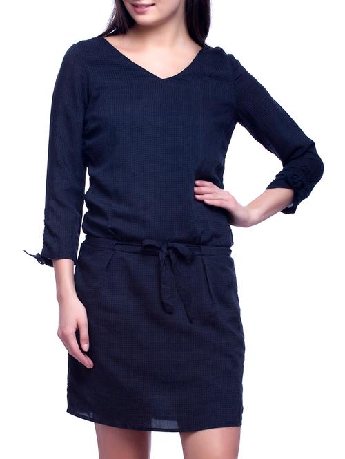 blue viscose blouson dress - 11901559 - Very Small Image - 1