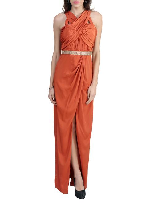 orange maxi dress - 11901639 - Very Small Image - 1