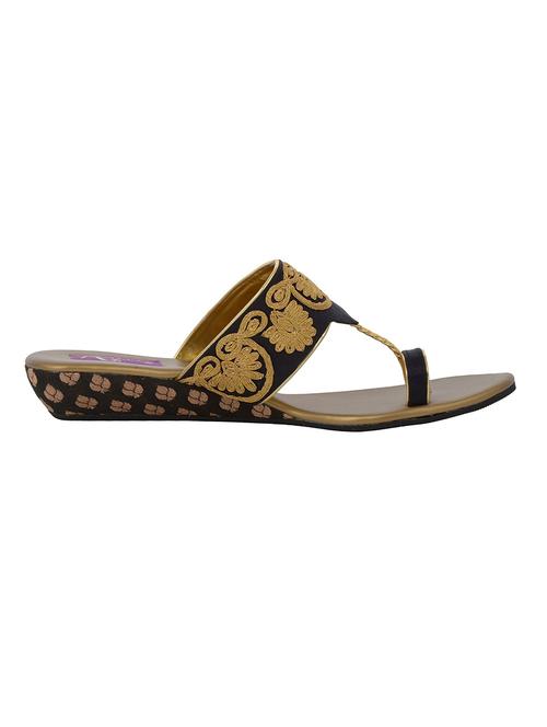 black embroidered ethnic sandals - 11902021 - Very Small Image - 1
