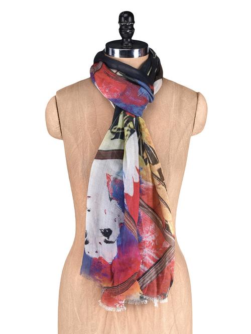 multicolour digital printed face painting modal scarf - 1190526 - Very Small Image - 1