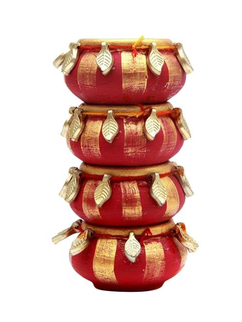 ethnic clay pot set of t-light - 11907053 - Very Small Image - 1