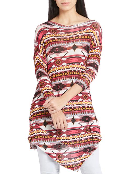 multicolored printed polyester tunic - 11907671 - Very Small Image - 1