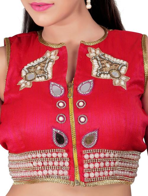 red silk embroidered blouse - 11909745 - Very Small Image - 1