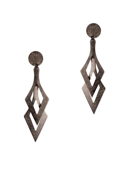 Diva Walk oxidized silver drop earrings - 11910109 - Very Small Image - 1
