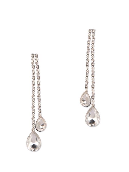 Diva Walk silver drop earrings with american diamonds - 11910111 - Very Small Image - 1