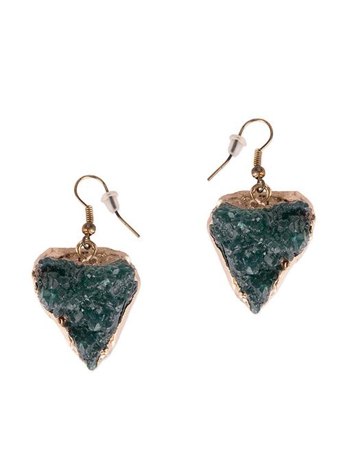 Diva Walk gold plated green druzzy stone drop earrings - 11910134 - Very Small Image - 1