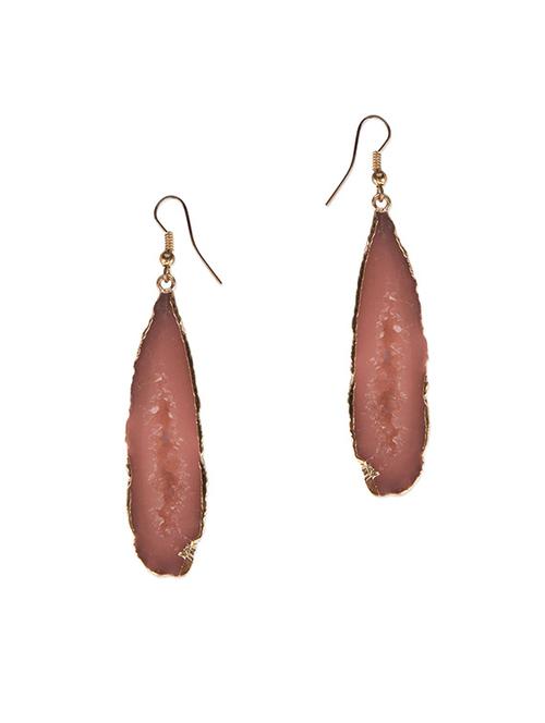 Diva Walk gold plated maroon druzzy stone drop earrings - 11910143 - Very Small Image - 1