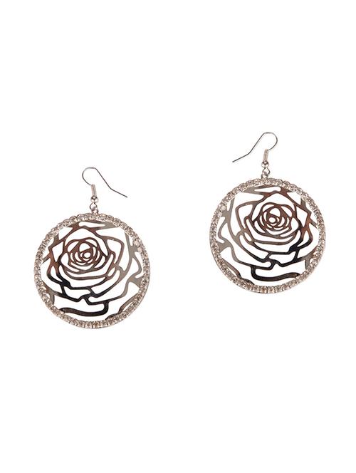 Diva Walk silver drop earrings with american diamonds - 11910158 - Very Small Image - 1