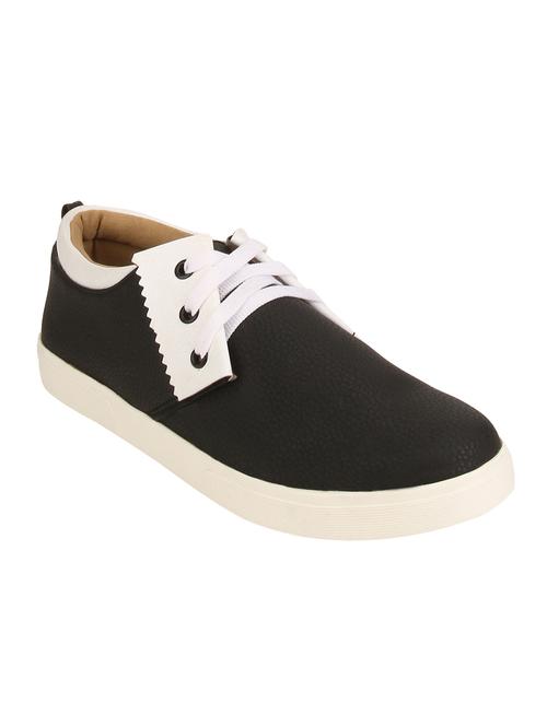 black leatherette lace up sneaker - 11911359 - Very Small Image - 1