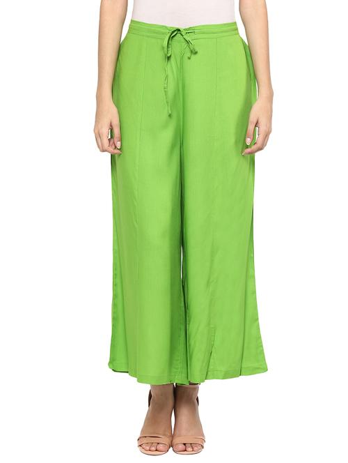 green cotton palazzos - 11911404 - Very Small Image - 1