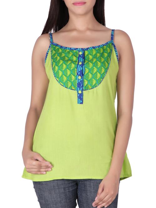 light green printed rayon regular top - 11911742 - Very Small Image - 1
