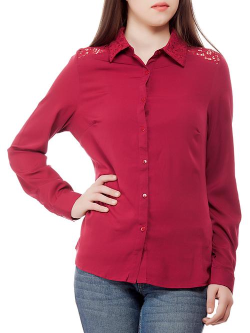 dark red polyester shirt - 11914055 - Very Small Image - 1