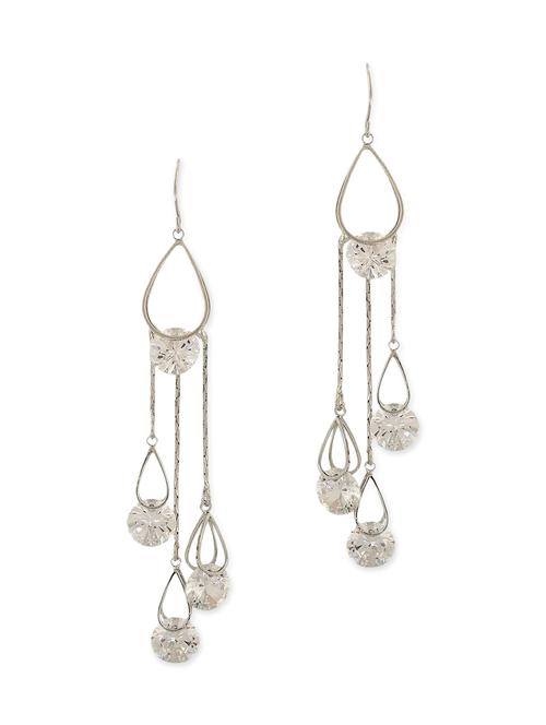 silver metal drop earring - 11915430 - Very Small Image - 1