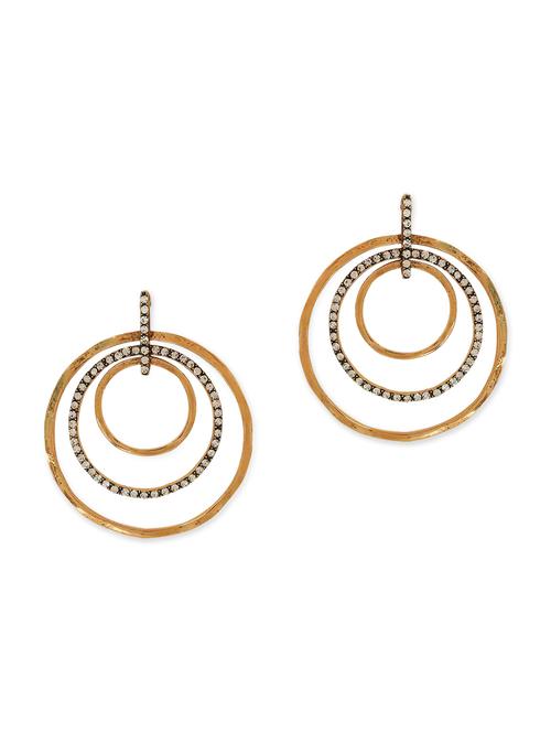 gold metal drop earring - 11915443 - Very Small Image - 1