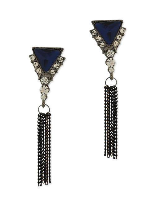 blue metal drop earring - 11915445 - Very Small Image - 1