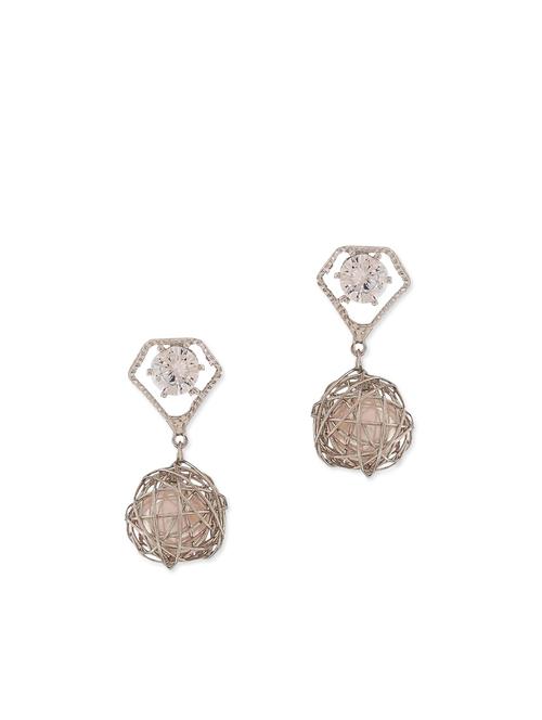 silver metal drop earring - 11915527 - Very Small Image - 1