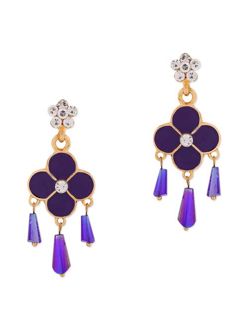 purple metal drop earring - 11915619 - Very Small Image - 1