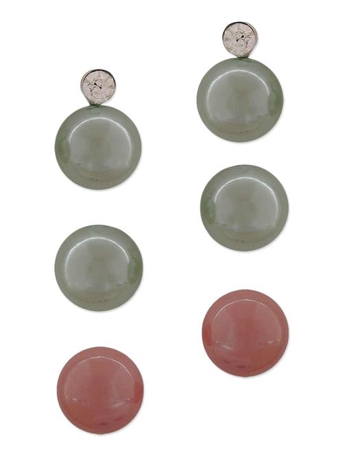 green metal studs earring (set of 3) - 11915660 - Very Small Image - 1