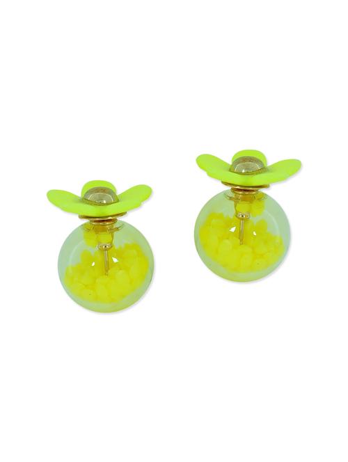 yellow metal studs earring - 11915728 - Very Small Image - 1